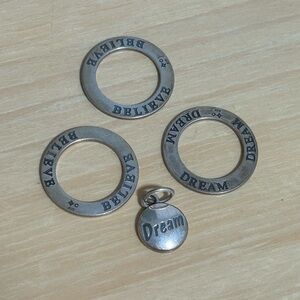 Silver Inspirational Rings and Pendant Set